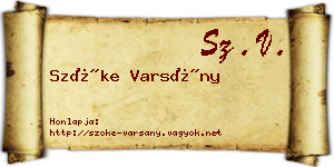 Szőke Varsány névjegykártya