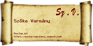 Szőke Varsány névjegykártya